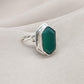 Green Onyx Hexagon Ring: 925 Sterling Silver, Handmade Jewelry
