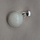 Natural White Opal Round Pendant 925 Sterling Silver Handmade Cabochon Gemstone Jewelry