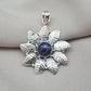 Lapis Lazuli Pendant: 925 Sterling Silver Floral Filigree Necklace