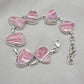 Rhodochrosite Bracelet 925 Sterling Silver Pink Statement Jewelry Wedding Gift