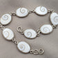 925 Silver Shiva Eye Bracelet Shell Bracelet Spiritual Protection Handmade Jewelry Gift for Her