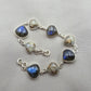 925 Sterling Silver Labradorite & Copper Calcite Bracelet Natural Gemstone Link Bracelet Handmade Boho Jewelry
