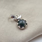 925 Sterling Silver Green Moss Agate Pendant Natural Round Cabochon Floral Gemstone Necklace Charm