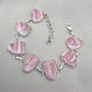 Rhodochrosite Bracelet 925 Sterling Silver Pink Statement Jewelry Wedding Gift