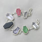 925 Sterling Silver Multi Gemstone Bracelet Coffin Cut Link Bracelet Handmade Jewelry