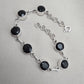 Black Onyx Bracelet 925 Sterling Silver Round Stone Link Bracelet Handmade Jewelry
