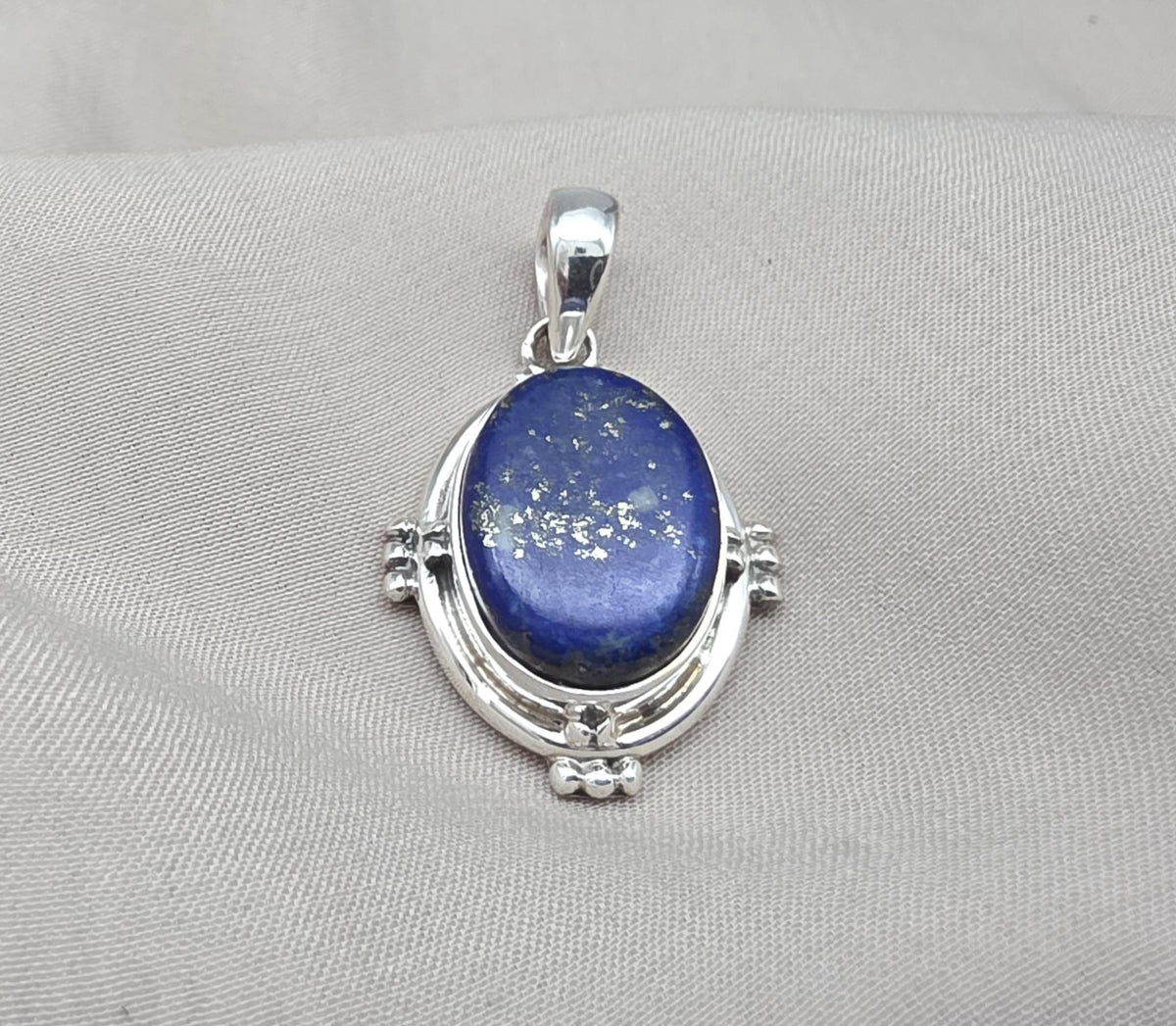 Lapis Lazuli Pendant: 925 Sterling Silver Boho Handmade Jewelry