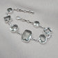 925 Sterling Silver Green Amethyst Bracelet Multi Shape Gemstone Elegant Statement Bracelet for Women