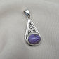 Handmade Charoite 925 Sterling Silver Pendant: Purple Gemstone Boho Necklace