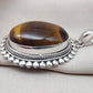 Tiger Eye Pendant | Handmade 925 Sterling Silver Necklace, Healing Stone