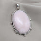 Natural Pink Opal 925 Sterling Silver Pendant: Handmade Oval Gemstone Necklace