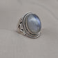 Rainbow Moonstone Ring: Handmade 925 Sterling Silver Boho Statement