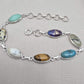 925 Sterling Silver Boho Bracelet Multi Gemstone Colorful Statement Jewelry