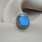 Labradorite Ring 925 Sterling Silver Blue Flash Gemstone Boho Statement Jewelry Gift For Her