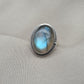Labradorite Ring 925 Sterling Silver Natural Blue Flash Gemstone Ring Boho Statement Jewelry