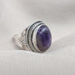 Natural Charoite 925 Sterling Silver Ring: Handmade Boho Gemstone Jewelry