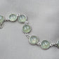 925 Sterling Silver Prehnite Cabochon Link Bracelet Handmade Gemstone Jewelry Gift for Her