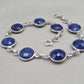 Natural Lapis Lazuli Bracelet 925 Sterling Silver December Birthstone