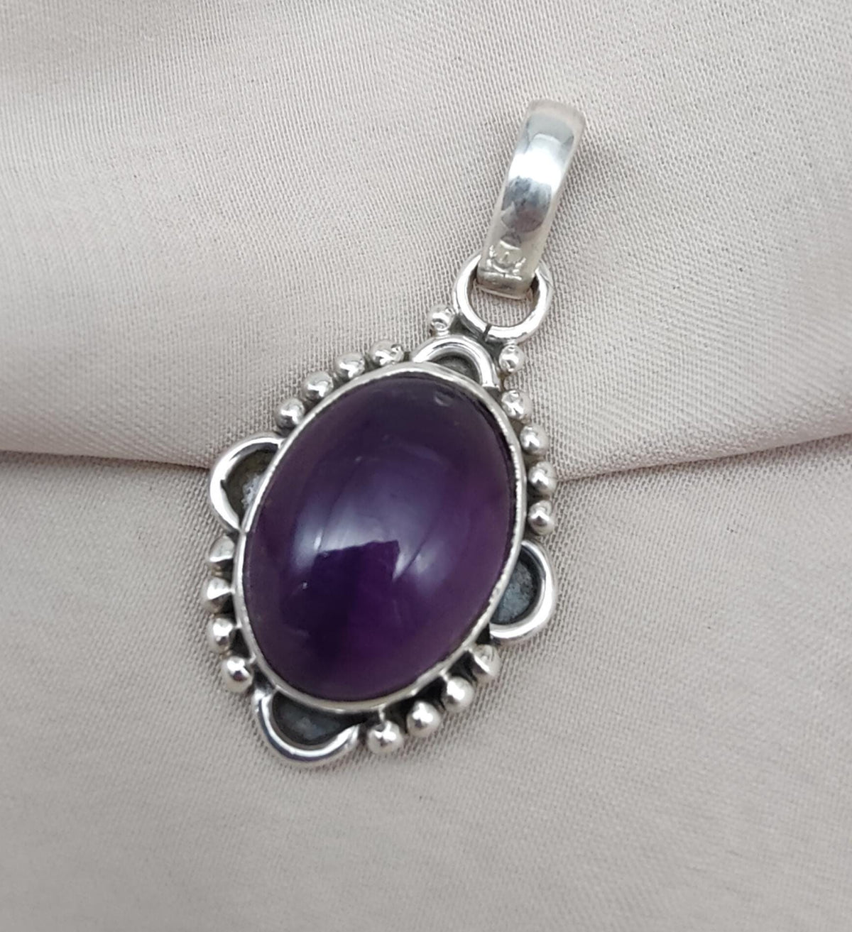 Natural Amethyst 925 Sterling Silver Pendant, February Birthstone Jewelry