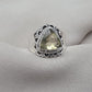 Lemon Quartz 925 Sterling Silver Ring: Handmade Boho Gemstone Jewelry