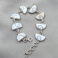 925 Sterling Silver Shiva Eye Shell Bracelet Link Bracelet Gemstone Jewelry Gift for Her