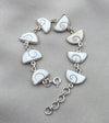925 Sterling Silver Shiva Eye Shell Bracelet Link Bracelet Gemstone Jewelry Gift for Her