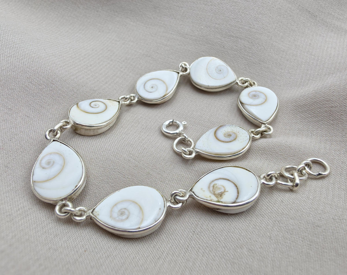 Shiva Eye 925 Silver Bracelet Spiritual Protection Handmade Jewelry Gift for Her