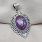 Purple Copper Turquoise Pendant: Sterling Silver Boho Healing Necklace