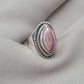 Rhodochrosite 925 Sterling Silver Ring Marquise Gemstone Boho Statement Ring Crystal Jewelry