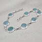 925 Sterling Silver Amazonite Bracelet Aqua Blue Gemstone Boho Vintage Bracelet for Women
