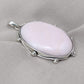 Natural Pink Opal 925 Sterling Silver Pendant: Handmade Oval Gemstone Necklace