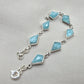 925 Sterling Silver Amazonite Bracelet Geometric Link Bracelet Blue Gemstone Jewelry