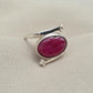 Natural Ruby Ring: Handmade 925 Sterling Silver Boho Statement Ring July Birthstone