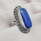 Natural Lapis Lazuli 925 Sterling Silver Ring: Boho September Birthstone Handmade