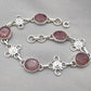 Pink Strawberry Quartz 925 Sterling Silver Bracelet | Handmade Adjustable Gemstone Jewelry Gift for Women