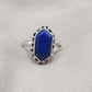 Natural Lapis Lazuli 925 Sterling Silver Ring: Handmade Hexagon Gemstone, Boho Jewelry