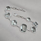 925 Sterling Silver Green Amethyst Bracelet Multi Shape Gemstone Elegant Statement Bracelet for Women