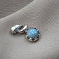925 Sterling Silver Larimar Flower Pendant Natural Blue Larimar Floral Gemstone Necklace Charm