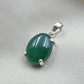 925 Sterling Silver Oval Green Onyx Pendant, Natural Gemstone Charm, Handmade Jewelry