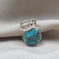 925 Sterling Silver Blue Copper Turquoise Hexagon Pendant Handmade Jewelry