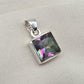 Mystic Topaz Pendant: 925 Sterling Silver Jewelry Handmade Square Gemstone Necklace Gift for Her