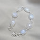 Rainbow Moonstone 925 Sterling Silver Bracelet Natural Handmade
