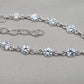 925 Sterling Silver Zircon Bracelet Minimal Sparkle Round Link Jewelry