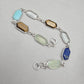 Multi Gemstone Bracelet 925 Silver Colorful Stone Jewelry Hexagon Gemstone Gift for Her