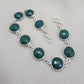 Green Onyx Bracelet 925 Sterling Silver Faceted Round Stone Link Bracelet Handmade Jewelry