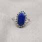 Natural Lapis Lazuli 925 Sterling Silver Ring: Handmade Hexagon Gemstone, Boho Jewelry