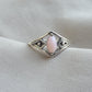 Pink Opal Ring 925 Sterling Silver Marquise Gemstone Minimal Geometric Boho Ring
