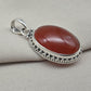 Carnelian Pendant: 925 Sterling Silver Orange Red Gemstone Healing Crystal Jewelry