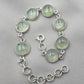 925 Sterling Silver Prehnite Cabochon Link Bracelet Handmade Gemstone Jewelry Gift for Her