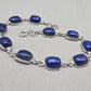 Lapis Lazuli Bracelet 925 Silver Blue Gemstone Jewelry Gift for Her Handmade Statement Bracelet
